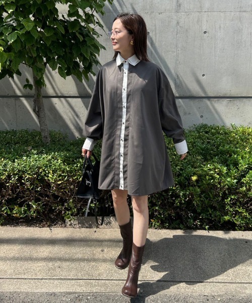 DONOBAN（ドノバン） シャツワンピース ダブルカラーシャツワンピース