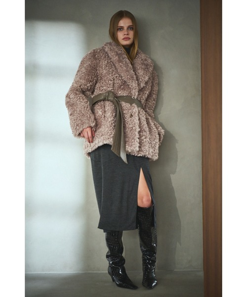 Estella.K コート アウター Gilda Belted Shearing Coat モンゴリアン