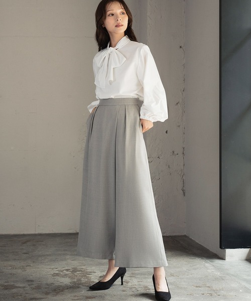 Flolia（フロリア） セットアップ ノーカラー ツイードジャケット 巻き