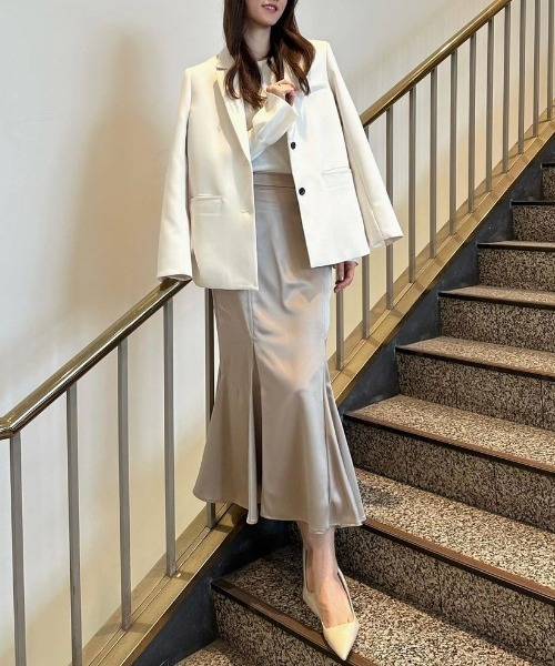 anuans（アニュアンス） ロングスカート MEDIUM ホワイト レディース