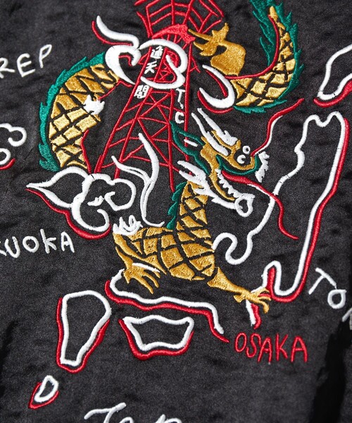 「TOWNCRAFT」 スカジャン MEDIUM ブラック メンズ_画像6