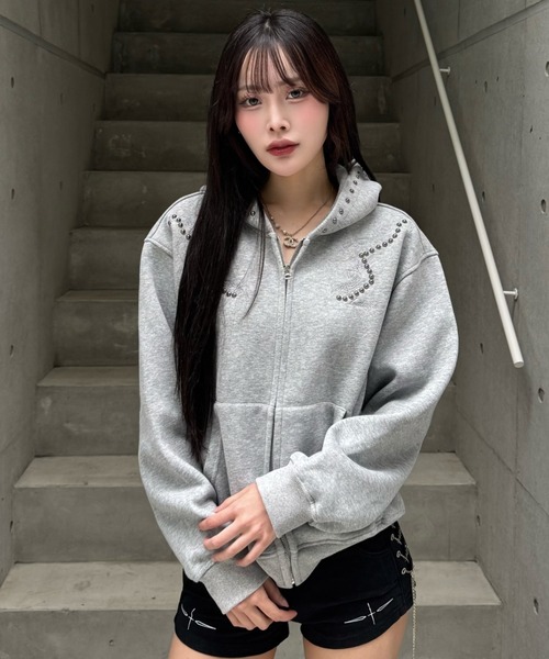 ZIPPER CLUB パーカー silver spine hoodie レディース メンズ