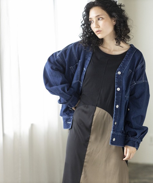 「OSMOSIS」 7分袖ワンピース ONE SIZE ブラック レディース_画像4