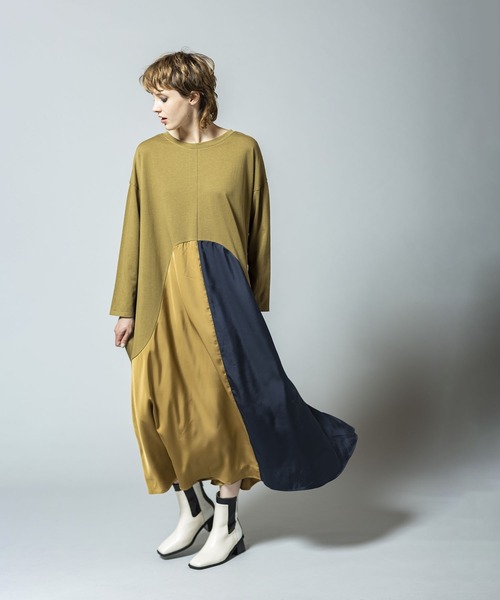 「OSMOSIS」 7分袖ワンピース ONE SIZE ブラック レディース_画像8