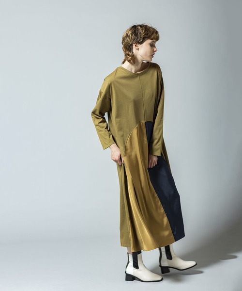 「OSMOSIS」 7分袖ワンピース ONE SIZE ブラック レディース_画像9