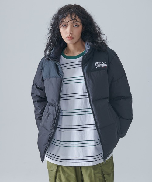 FIRST DOWN ブラック ダウンジャケット S FIRST DOWN（ファーストダウン） ダウンジャケット S ブラック メンズ