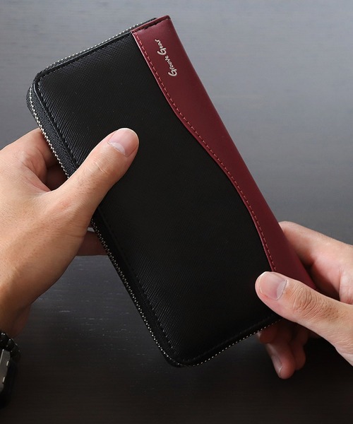 GROOVE GEAR（グルーブギア） 財布 本革 バイカラー 長財布 メンズ