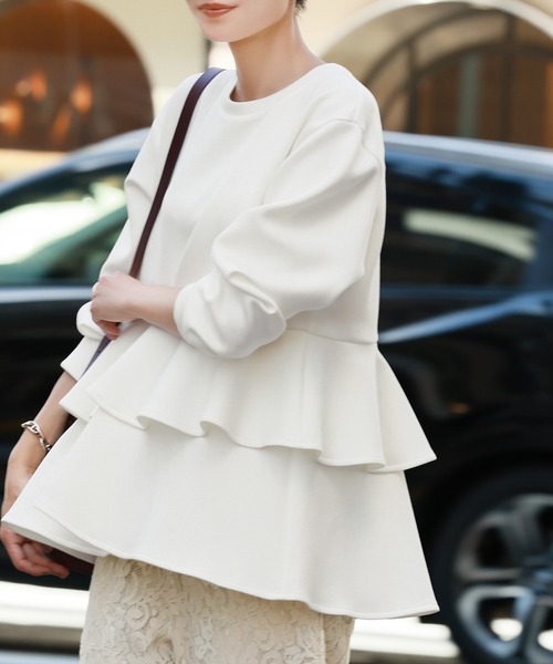 「ELFRANK」 スウェットカットソー FREE オフホワイト レディース_画像5