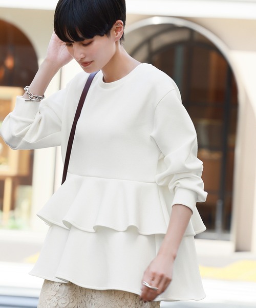 「ELFRANK」 スウェットカットソー FREE オフホワイト レディース_画像8