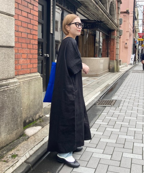 「PUAL CE CIN」 7分袖ワンピース M ベージュ レディース_画像3