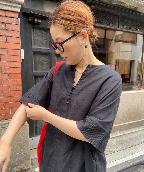 「PUAL CE CIN」 7分袖ワンピース M ベージュ レディース_画像7