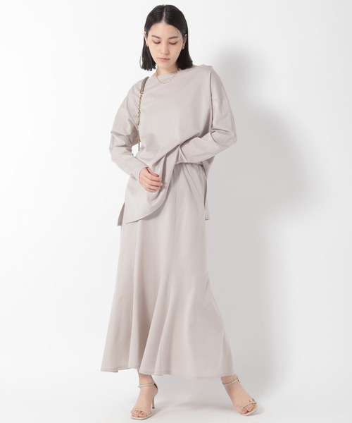 カオスのベージュニット フレアロングスカート Chaos（カオス） フレアスカート FREE ベージュ レディース : ZOZOTOWN