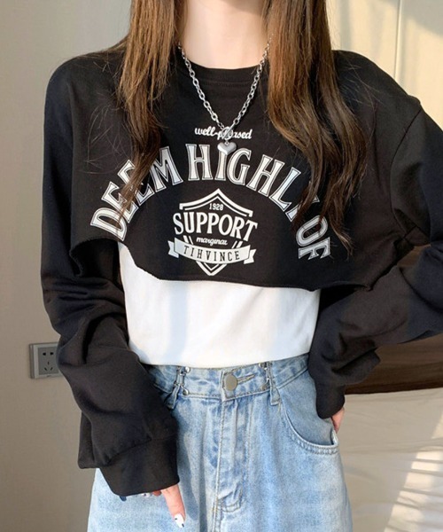 「Riff」 長袖カットソー FREE グレー レディース_画像5