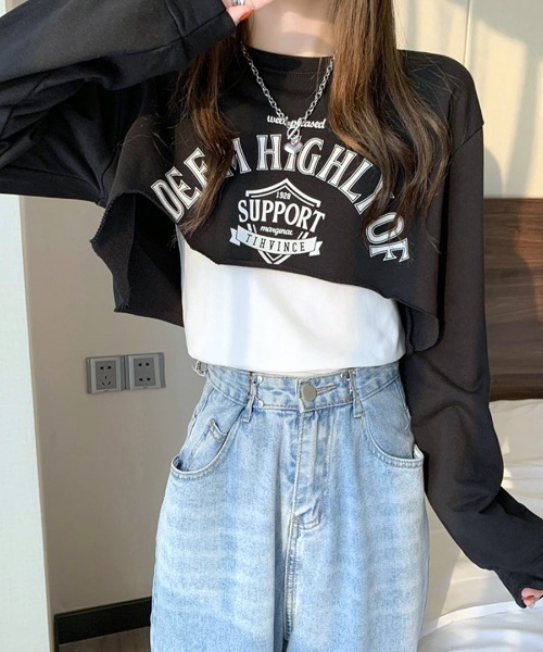 「Riff」 長袖カットソー FREE グレー レディース_画像7