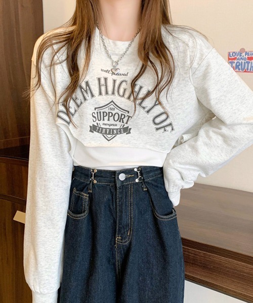 「Riff」 長袖カットソー FREE グレー レディース_画像8