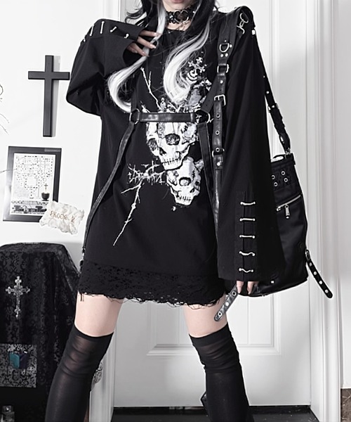 新品 TricuspidC トライカスピッドシー』ハーネススカルロングスリーブ NOVESSEL tシャツ A'GEM/9 × .kom「TricuspidC/トライカスピッドシー