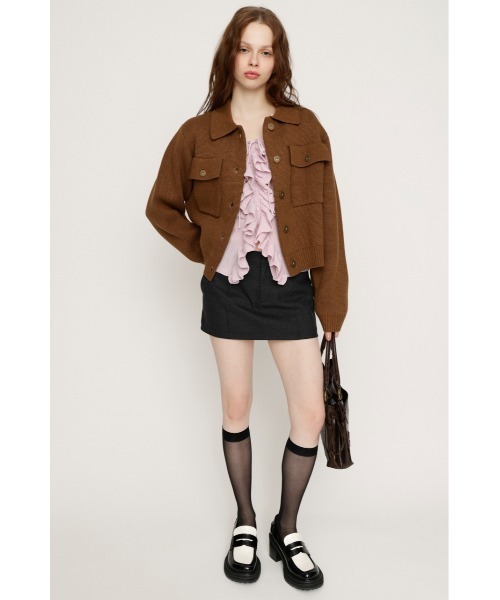 SLY（スライ） カーディガン FRONT BUTTON KNIT C/D フロントボタン