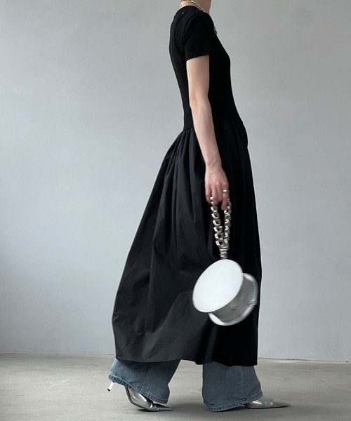 「chuclla」 ドッキングワンピース M ブラック レディース_画像3