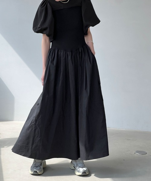 「chuclla」 ドッキングワンピース M ブラック レディース_画像8