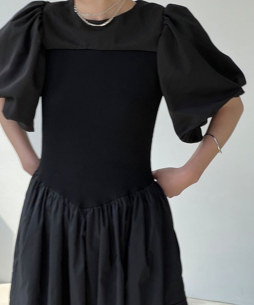 「chuclla」 ドッキングワンピース M ブラック レディース_画像9