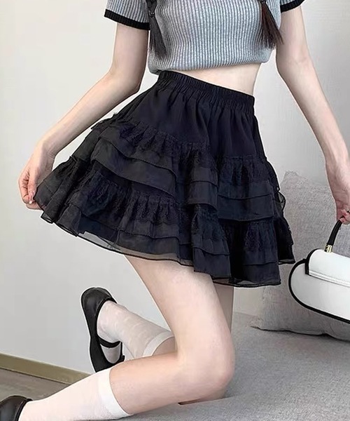 「shopnikoniko」 フリルスカート フリー ホワイト レディース_画像2