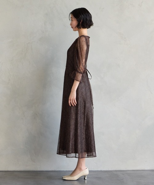 「AIMER」 7分袖ワンピース MEDIUM ネイビー レディース_画像5