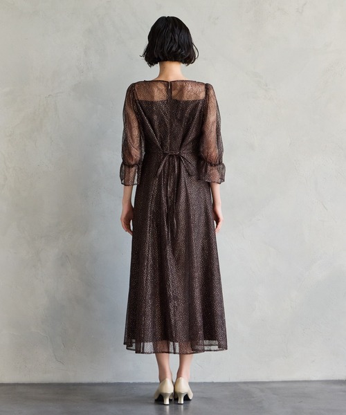 「AIMER」 7分袖ワンピース MEDIUM ネイビー レディース_画像6