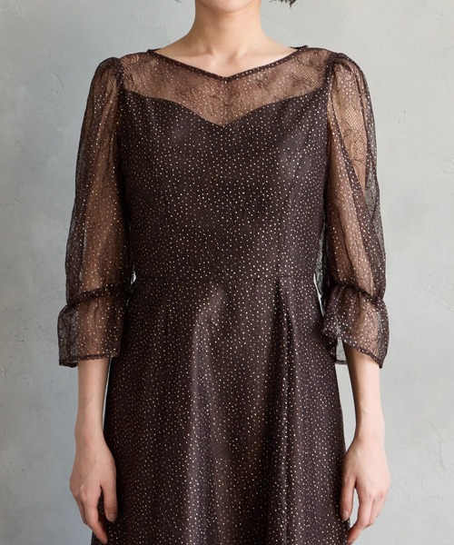 「AIMER」 7分袖ワンピース MEDIUM ネイビー レディース_画像7