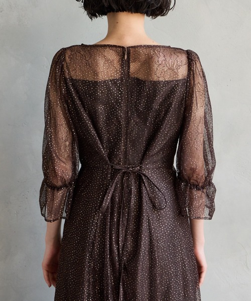 「AIMER」 7分袖ワンピース MEDIUM ネイビー レディース_画像8