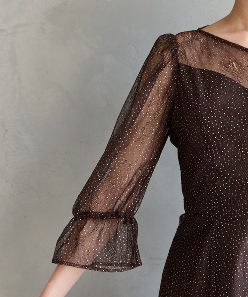 「AIMER」 7分袖ワンピース MEDIUM ネイビー レディース_画像9