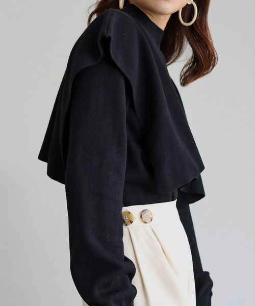 「HER CLOSET」 「SHE MO SHELLY」長袖ニット M ブラック レディース_画像3