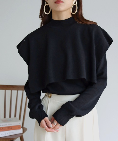 「HER CLOSET」 「SHE MO SHELLY」長袖ニット M ブラック レディース_画像5