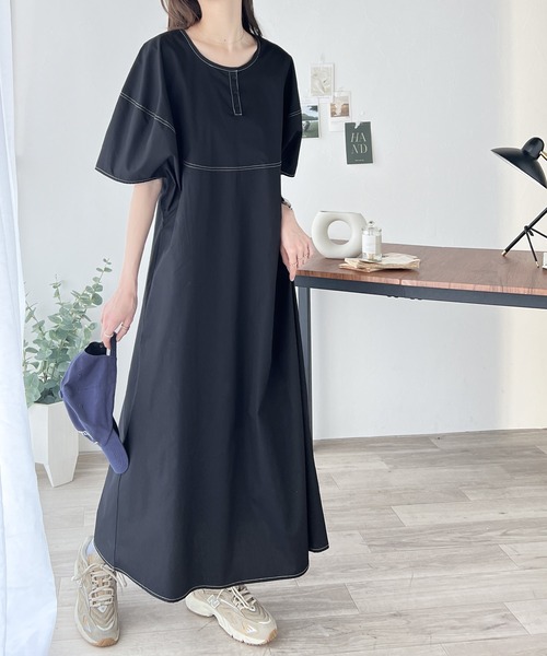 「classicalelf」 半袖ワンピース X-LARGE ブラック レディース_画像3