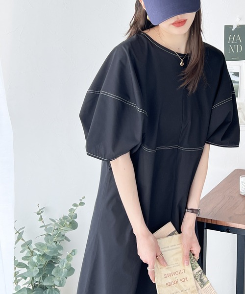 「classicalelf」 半袖ワンピース X-LARGE ブラック レディース_画像4