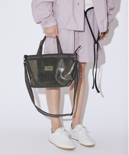 「beautiful people」 トートバッグ FREE クリアブラック レディース