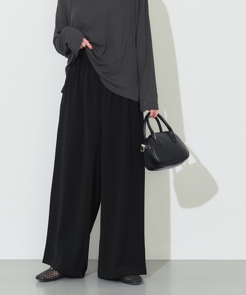 coca（コカ） ワイドパンツ スラックス パンツ ハイウエストストレッチ