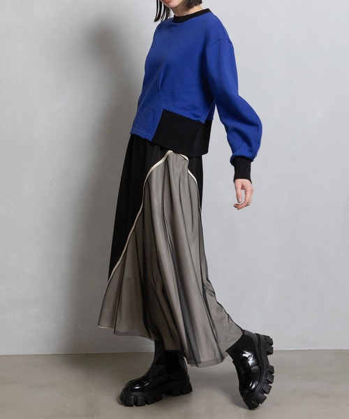 「MARECHAL TERRE」 スウェットカットソー MEDIUM ブルー レディース_画像5