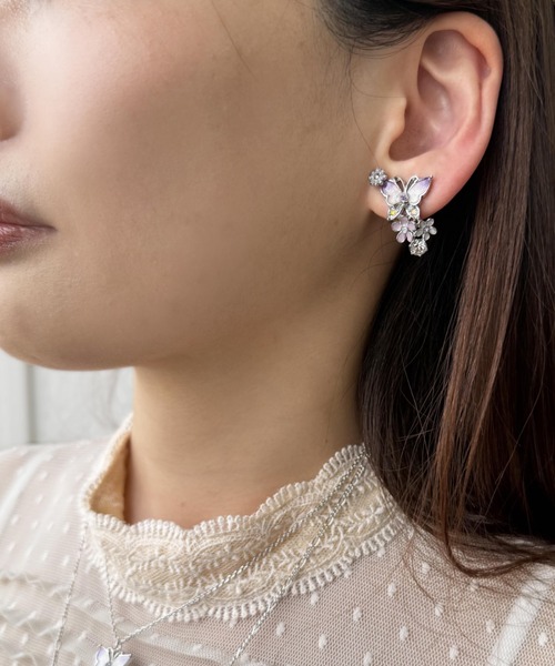 ANNA SUI（アナスイ） ピアス 蝶 小花モチーフ ピアス レディース 