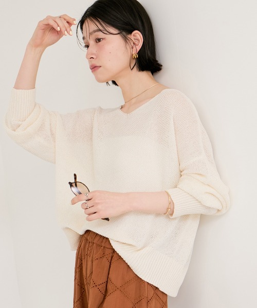 LE CERCLE par rope' ニット セーター ペーパーヤーン2WAYニットプル