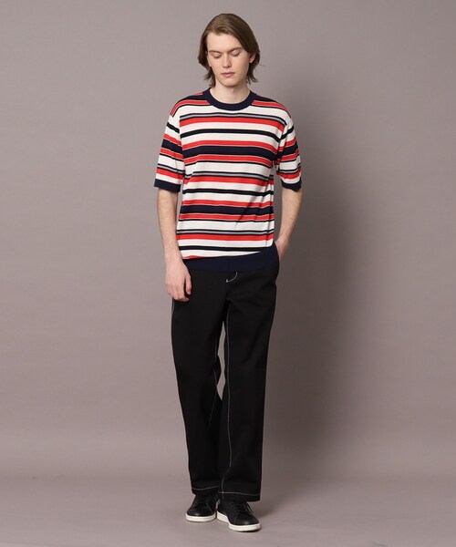 「DRESSTERIOR」 半袖ニット S グリーン メンズ_画像6