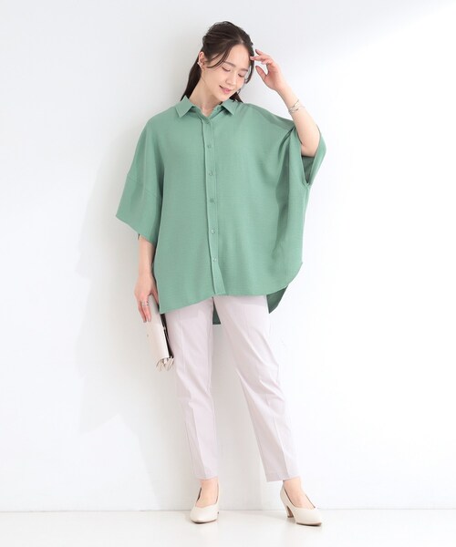 メルシーボークー　馬　 半袖シャツ　ブラウス シャツ ポンチョ サイズ1 SHOO・LA・RUE（シューラルー） ブラウス シャツ 「洗濯後しわになり