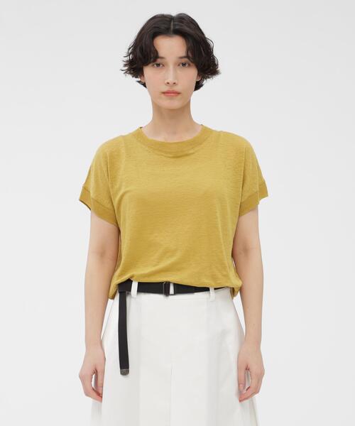 極美品 L✨️マーガレットハウエル シャーティングリネン クルーネック半袖T MARGARET HOWELL（マーガレットハウエル） tシャツ LINEN JERSEY TOP