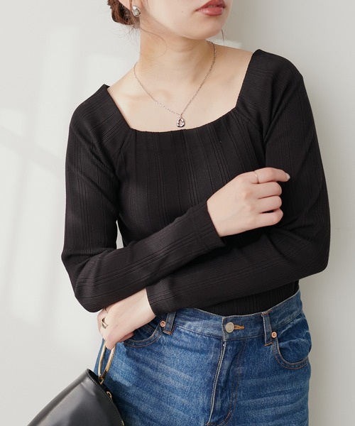 「natural couture」 長袖カットソー FREE ブラック レディース_画像3