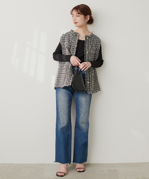 「natural couture」 長袖カットソー FREE ブラック レディース_画像5