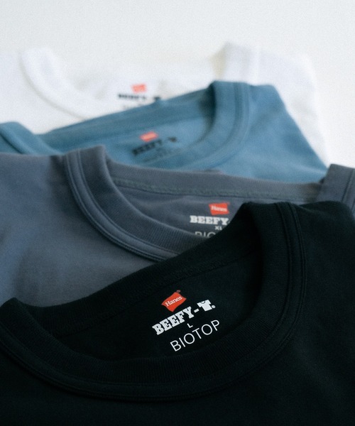 BIOTOP（ビオトープ） tシャツ 「Hanes for BIOTOP」DOUBLE BINDER