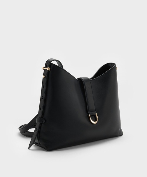 CHARLES&KEITH美品ブラックレザートートバッグ CHARLES ＆ KEITH（チャールズ&キース） 「CHARLES & KEITH」 トート
