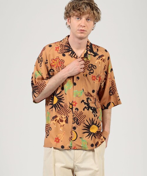 シャツ 「別注」m's braque レーヨンオープンカラー ハーフスリーブシャツ メンズの画像