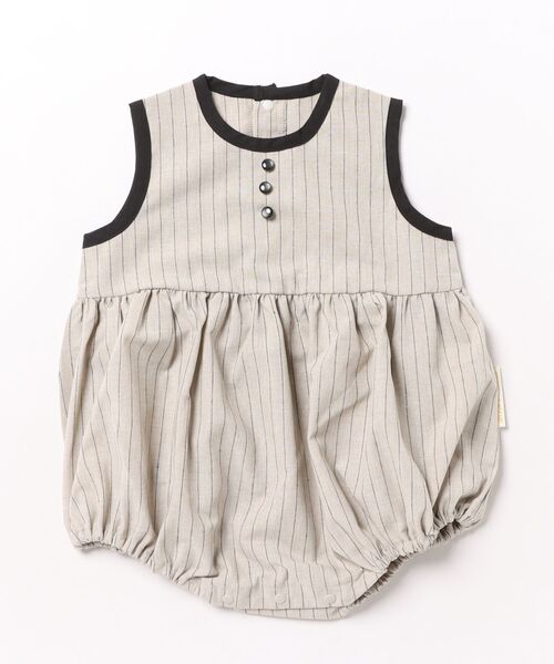 maarook（マルーク） ベビー服 ロンパース コットンリネンストライプ