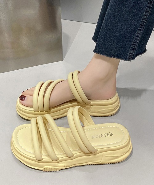 「Miniministore」 フラットサンダル 24.5cm アイボリー レディース_画像7