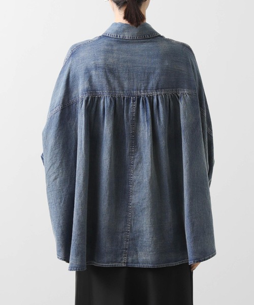 「Gready Brilliant」 半袖シャツ 38 インディゴブルー レディース_画像2